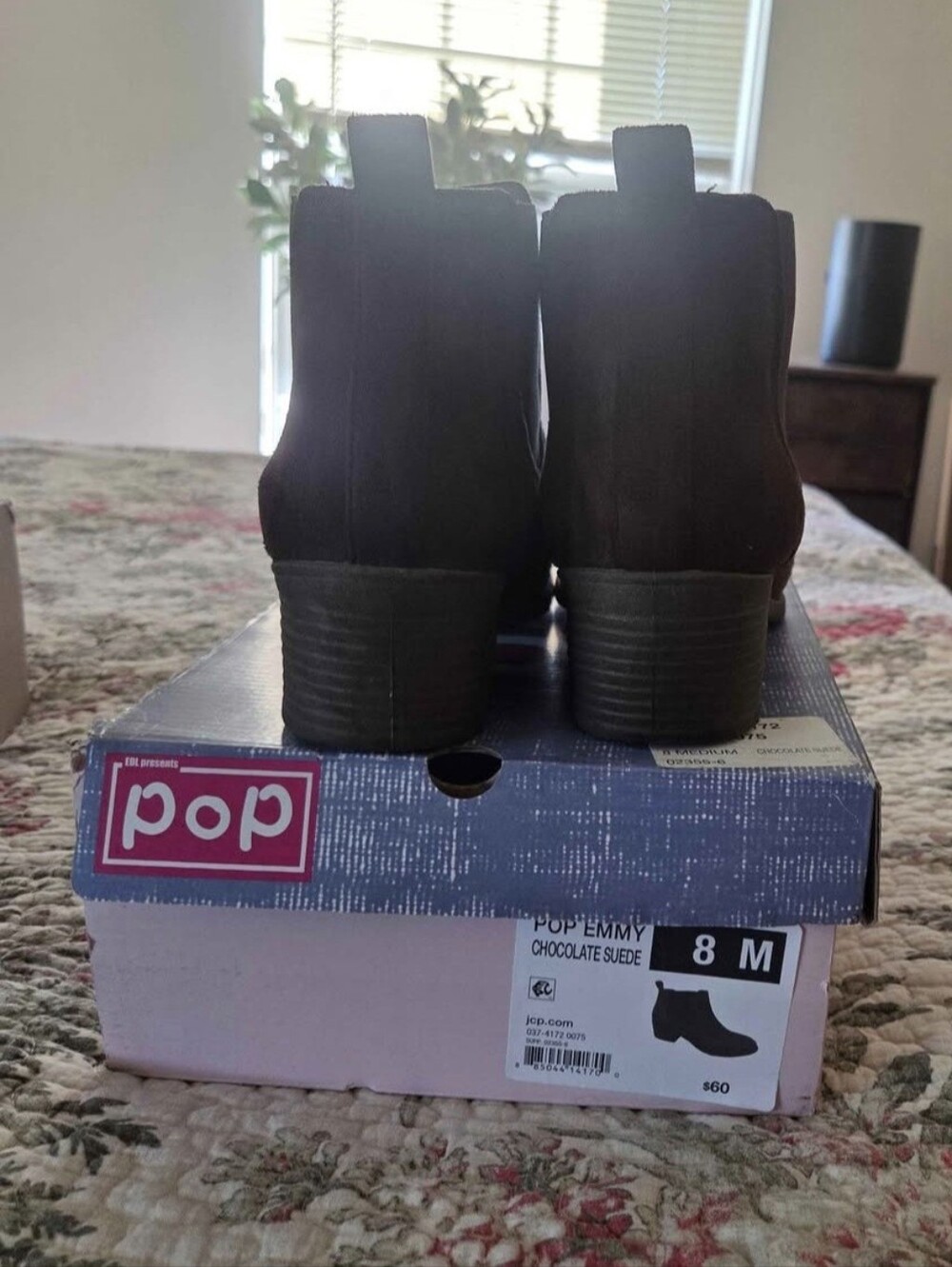 POP Emmy Women's Chocolate Suede Chelsea Ankle Boots Size 8M - Picture 6 of 7